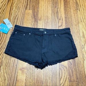 Roxy jeans shorts lace black size 31